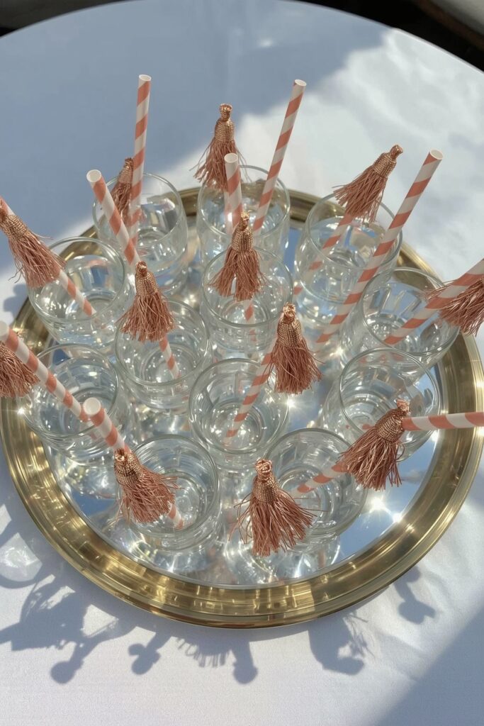 Tassel-Topped Drink Straws