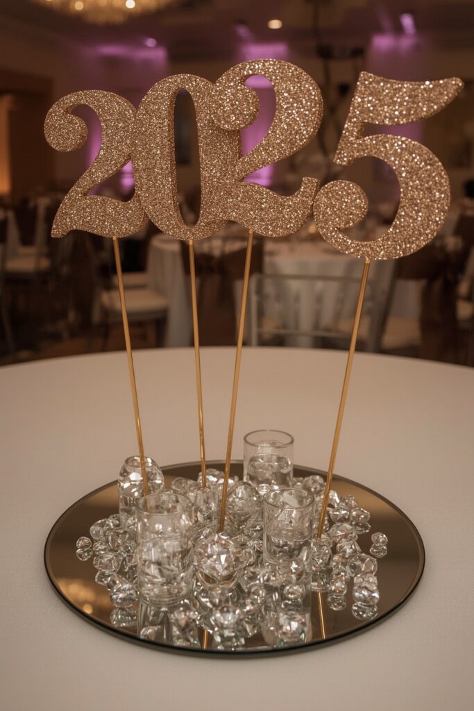 Glittered Year Block Displays