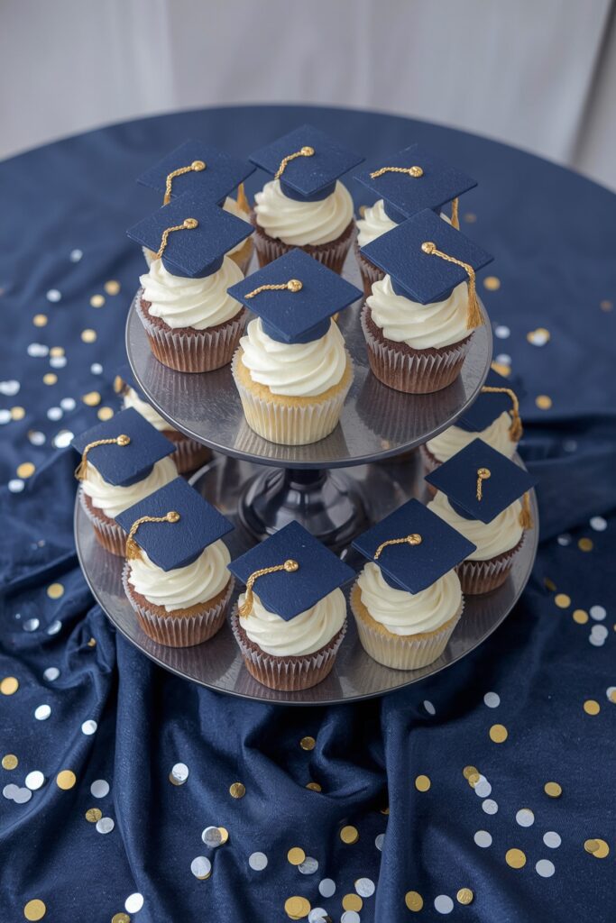 Graduation Cap Cupcake Display