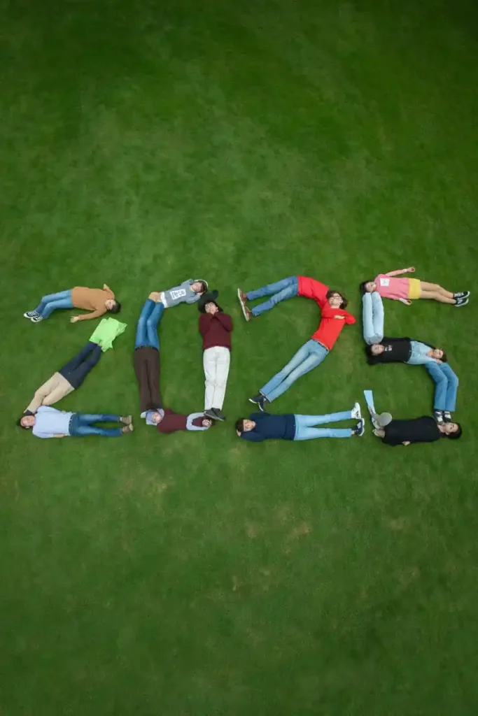 Drone-Captured Group Photo