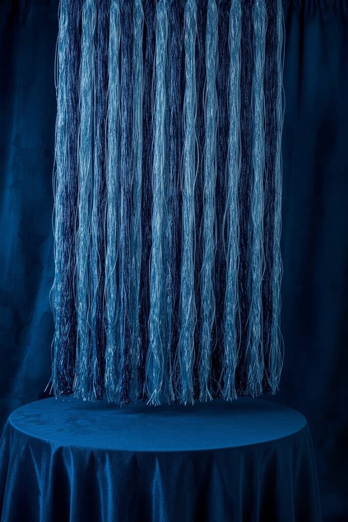 Blue Tassel Garland for Gift Table