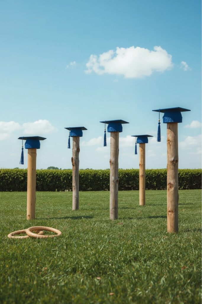 DIY Graduation Cap Ring Toss Game