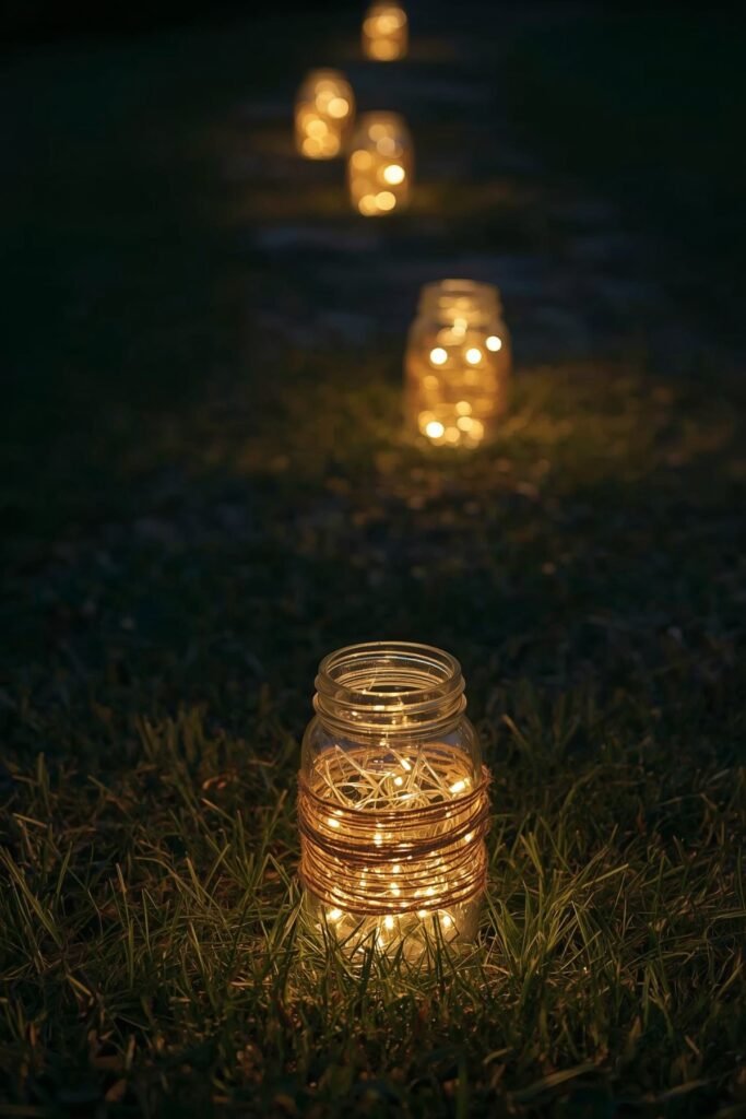 Glitter Mason Jar Lanterns