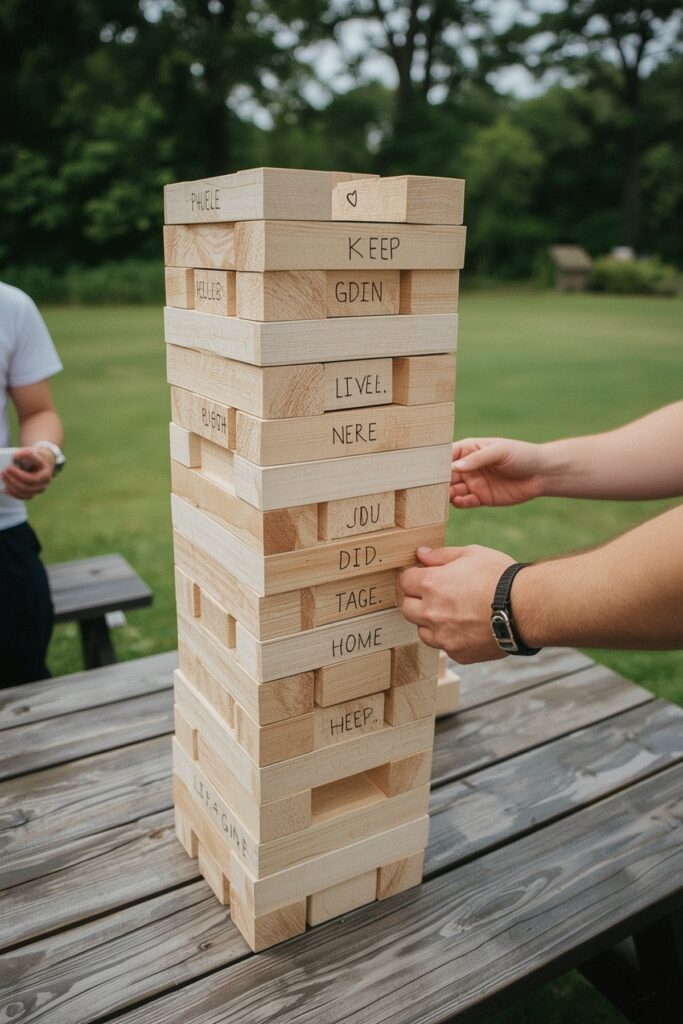 Giant Jenga with Inspiring Quotes