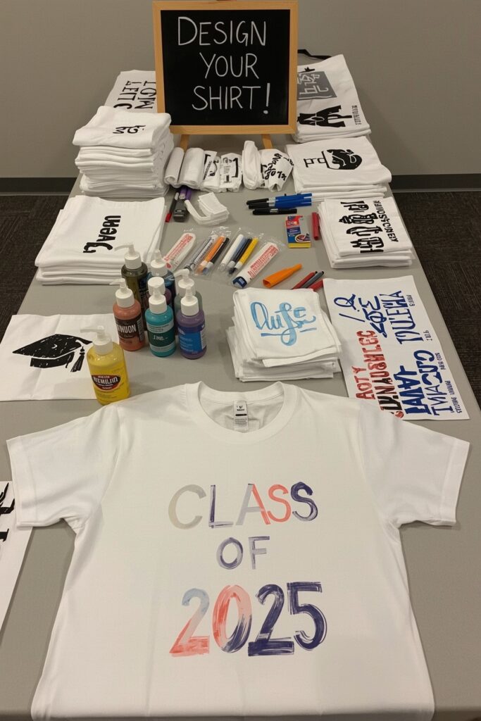 DIY Grad T-Shirt Craft Table