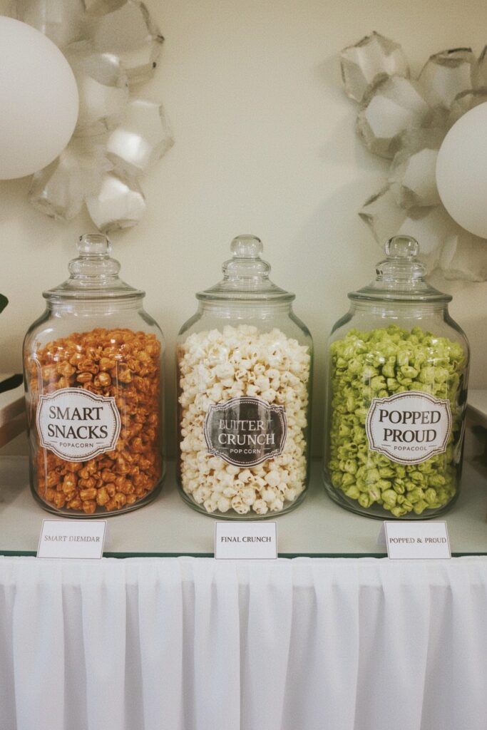 Popcorn Bar with Custom Labels
