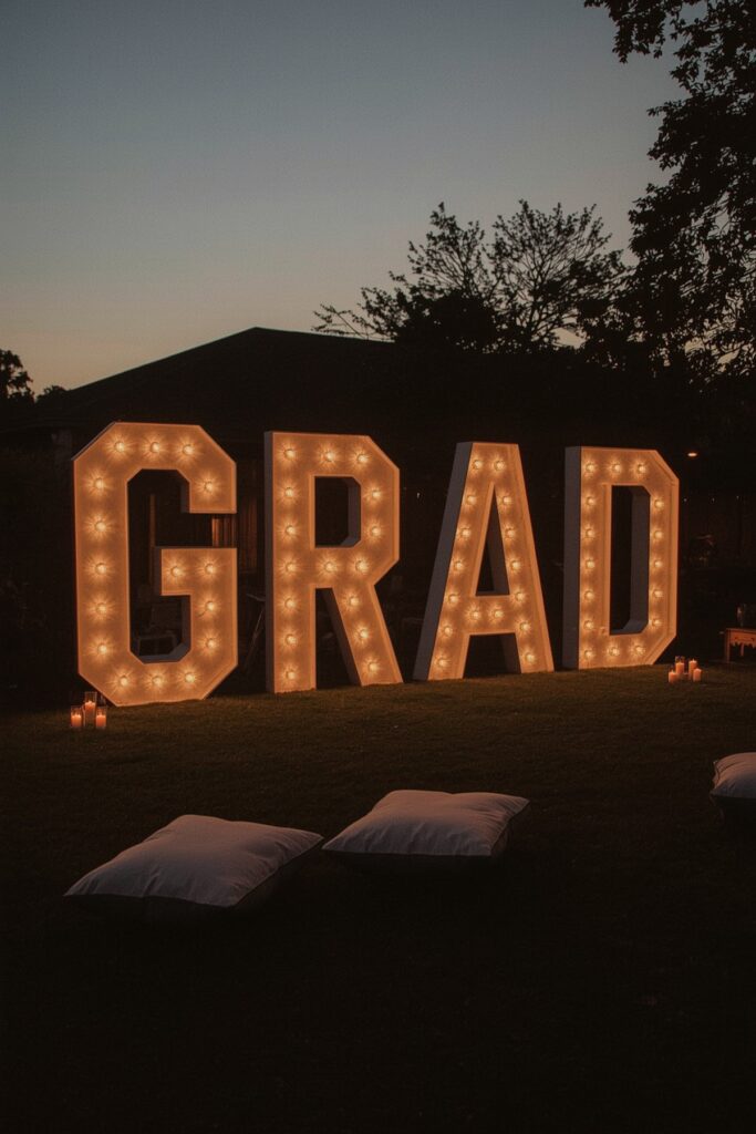 Marquee GRAD Letters with Lights