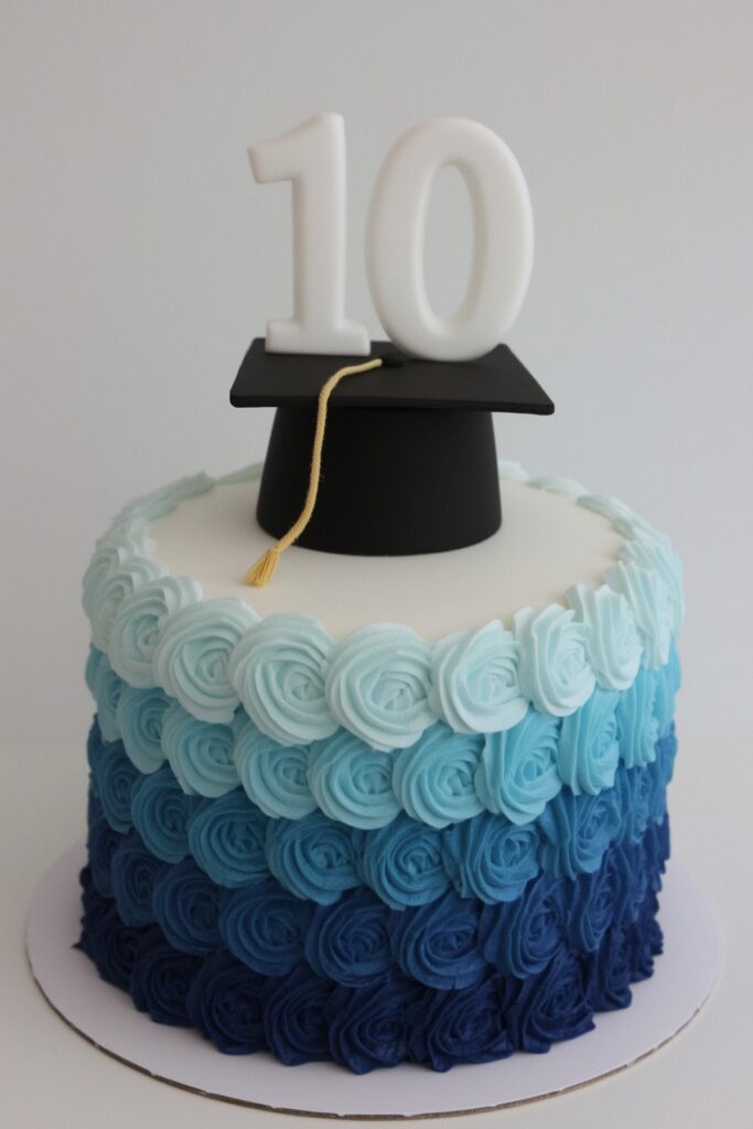 Ombre Buttercream Cake with 3D Grad Topper