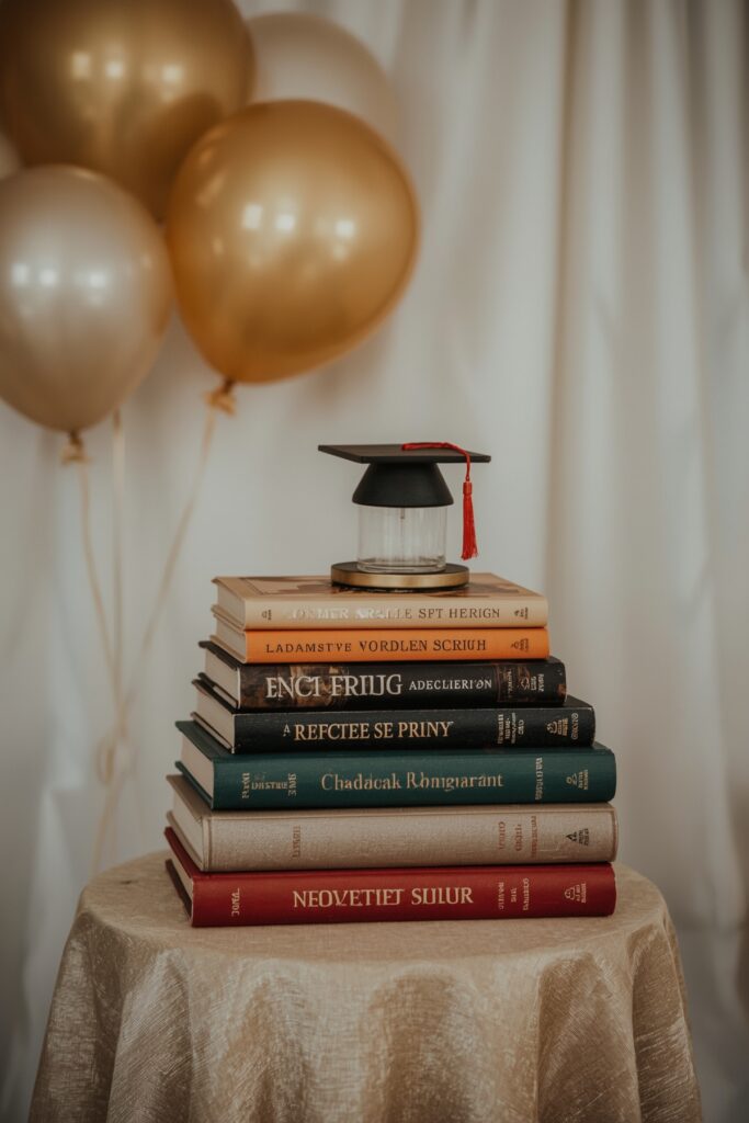 Book Stack Pedestal Decor