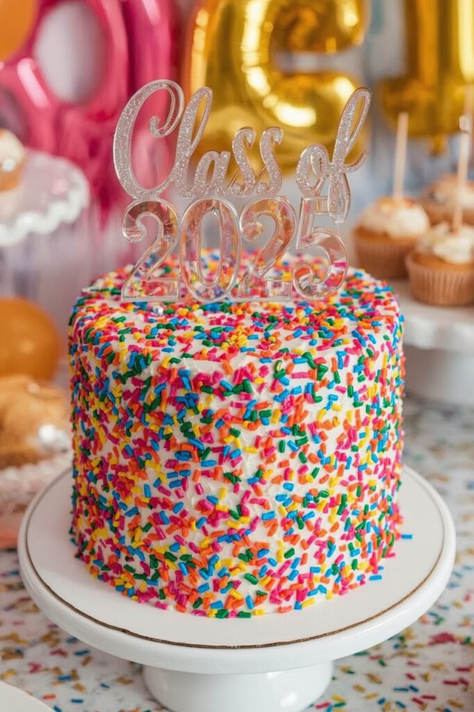 Confetti Sprinkle Cake with Class of Topper