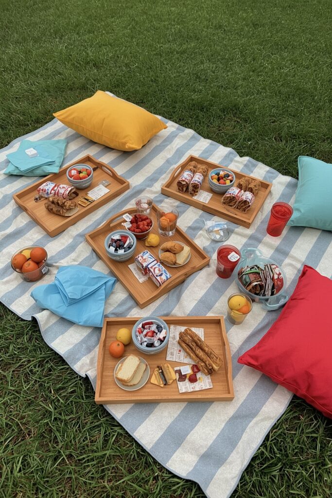 Outdoor Picnic with School Colors Theme