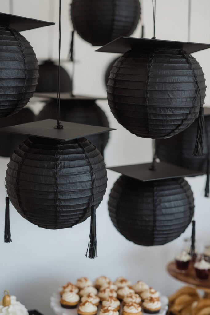 DIY Grad Cap Paper Lanterns