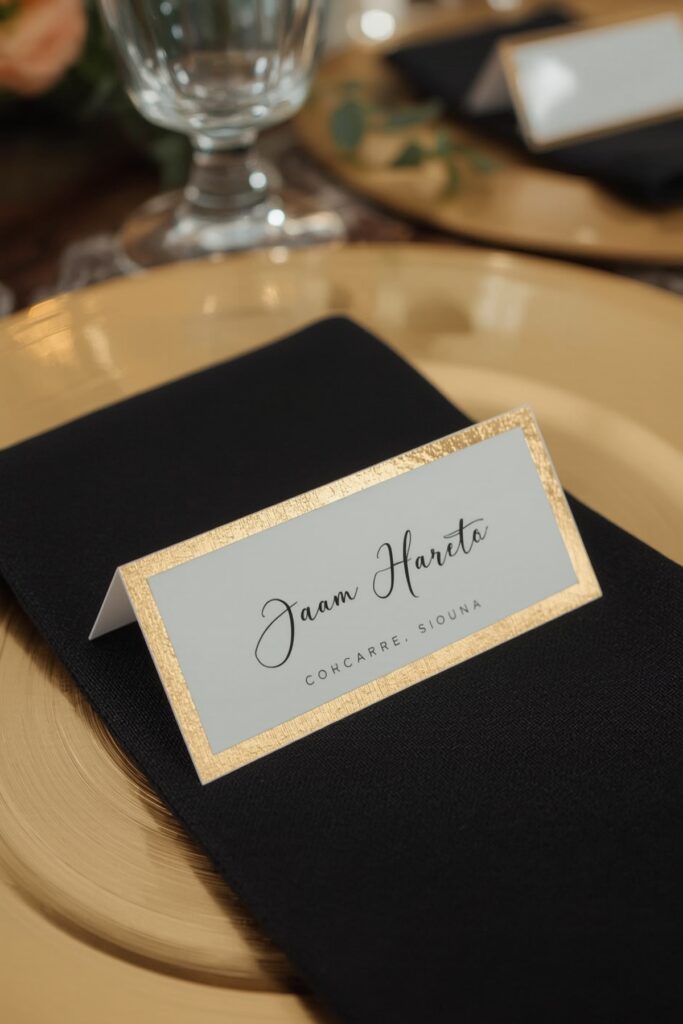 Gold Leaf Name Cards