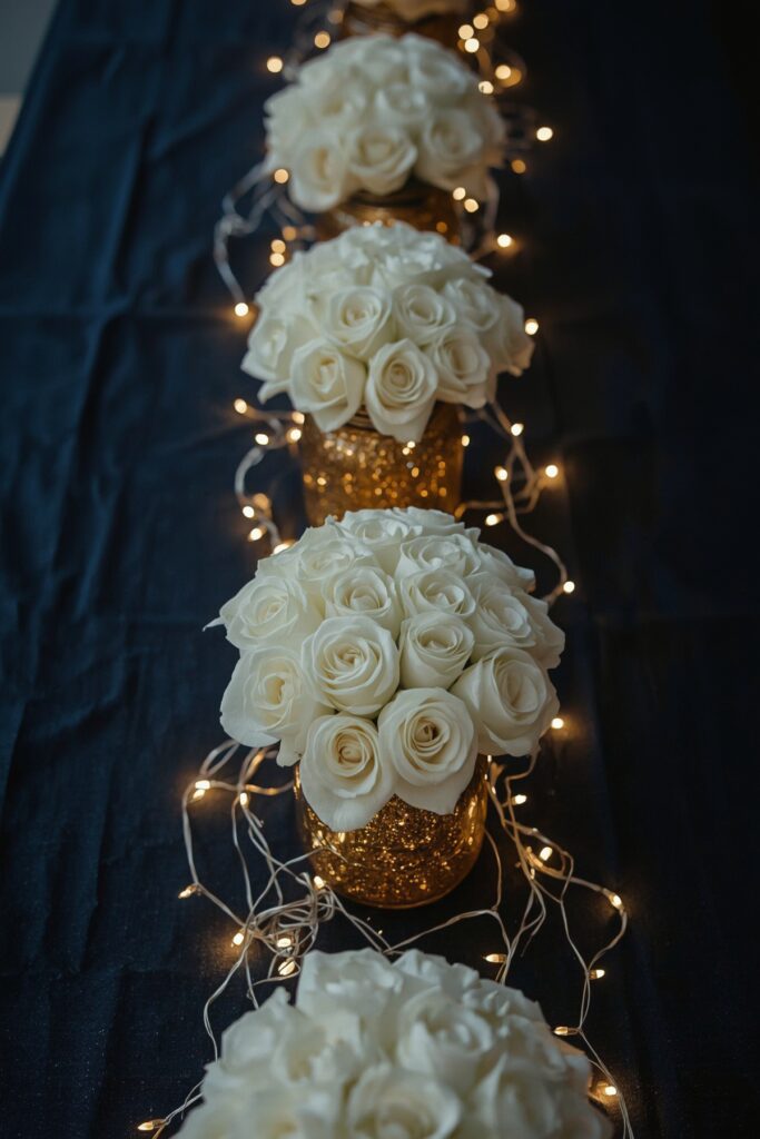 Glitter-Dipped Mason Jar Centerpieces
