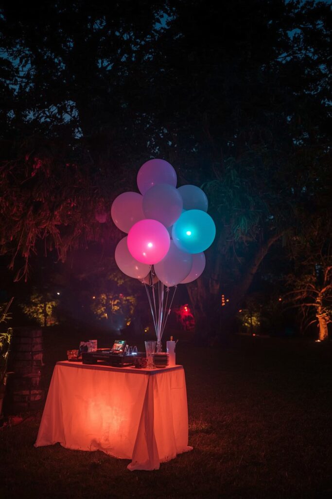 Glow-in-the-Dark Neon Balloon Setup