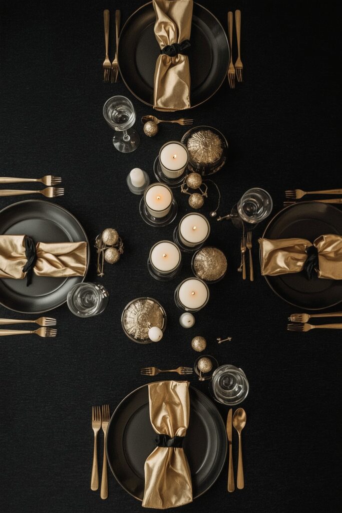 Black, Gold, and White Color Scheme