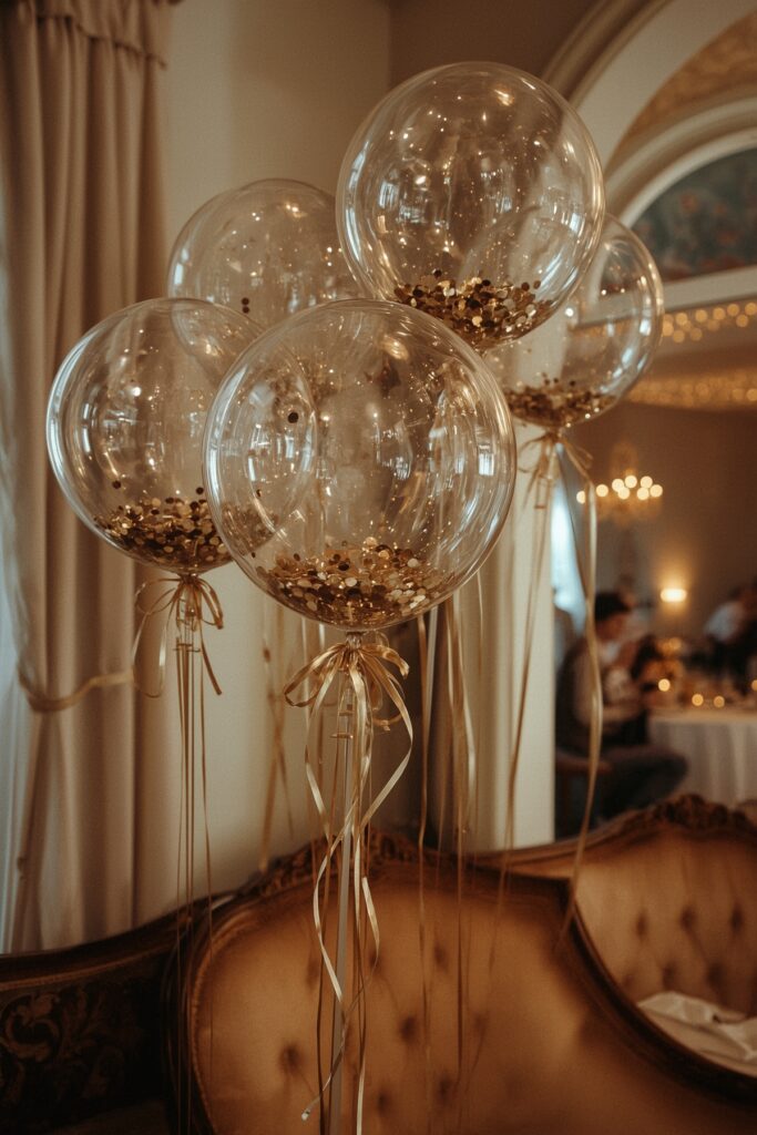 Gold Confetti-Filled Balloons