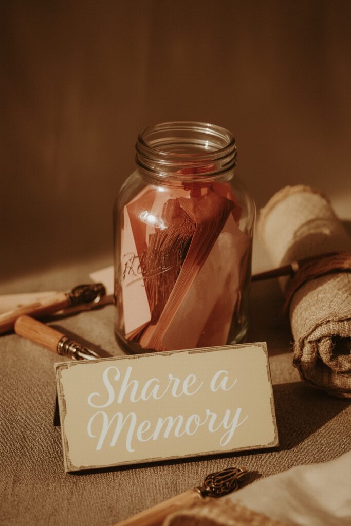 Memory Jar Station at Each Table