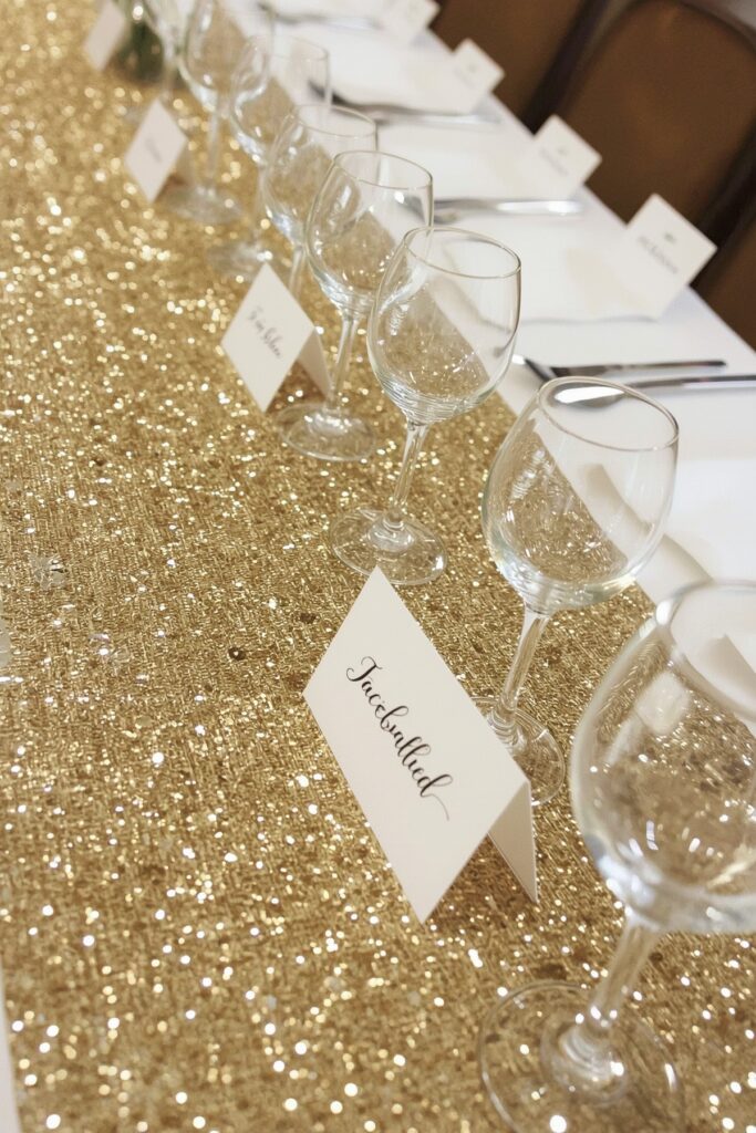 Sequin Table Runners for Glam Touch