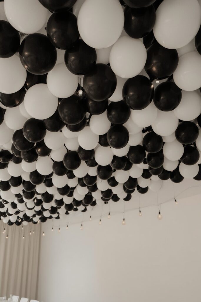 Black and White Balloon Ceiling Canopy
