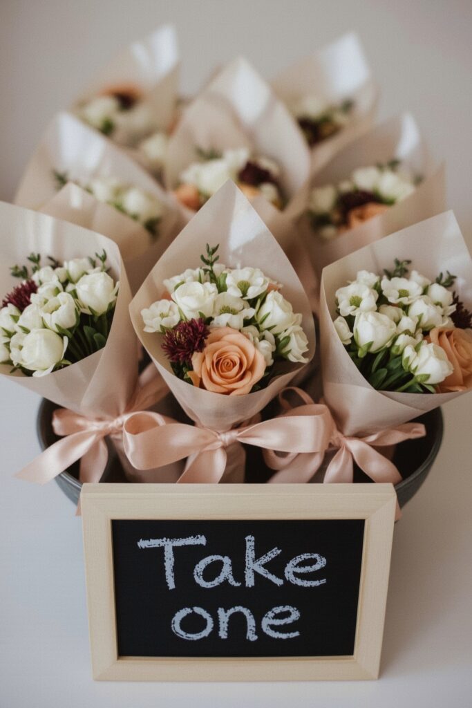 Mini Bouquets as Party Favors