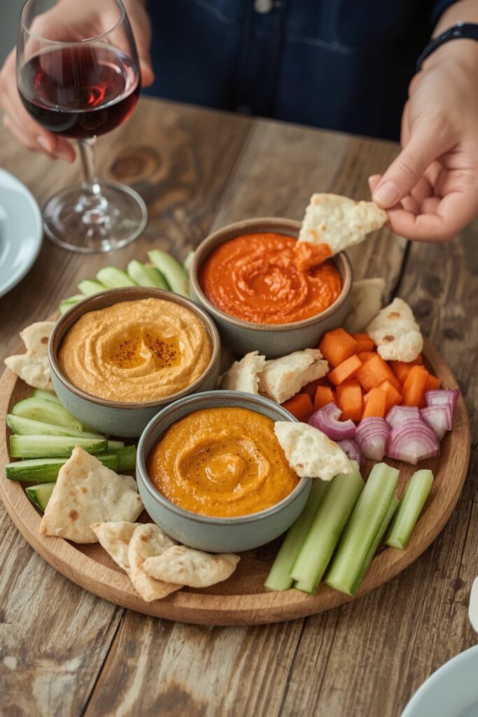 Roasted Red Pepper Hummus Trio


