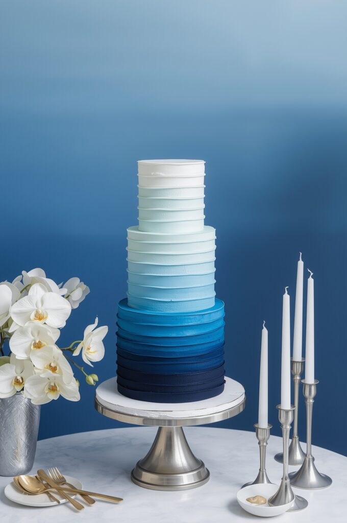 Ombre Blue Layered Cake

