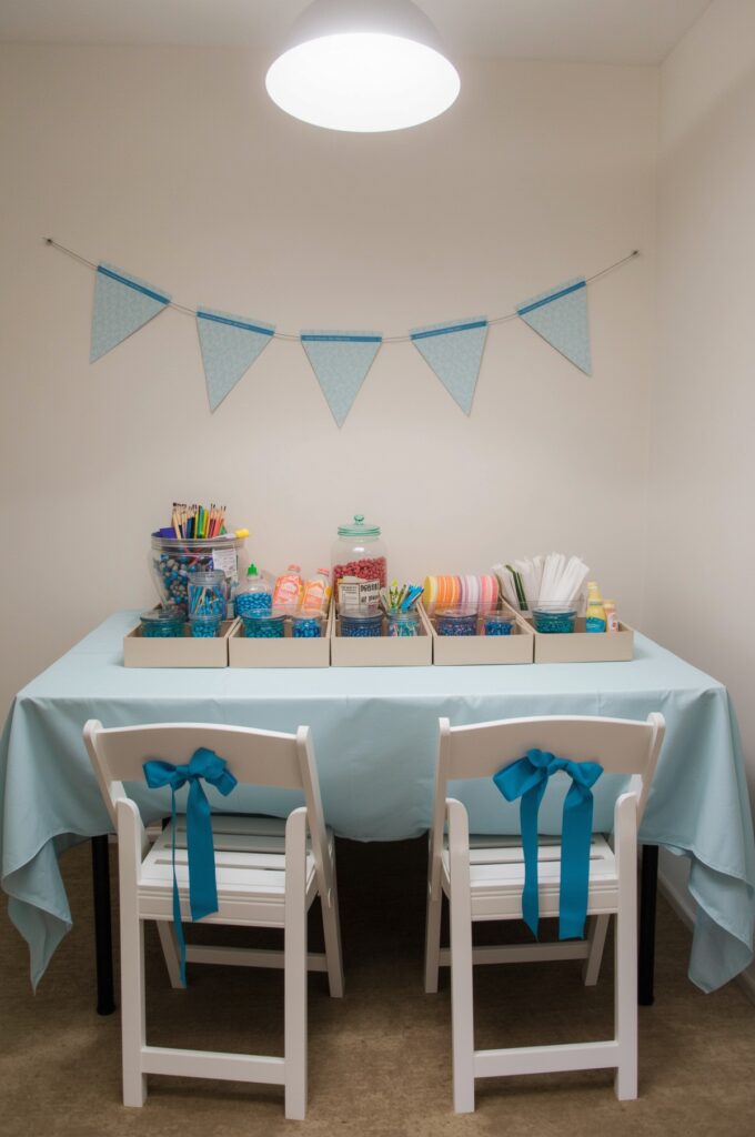 Blue Themed DIY Craft Station

