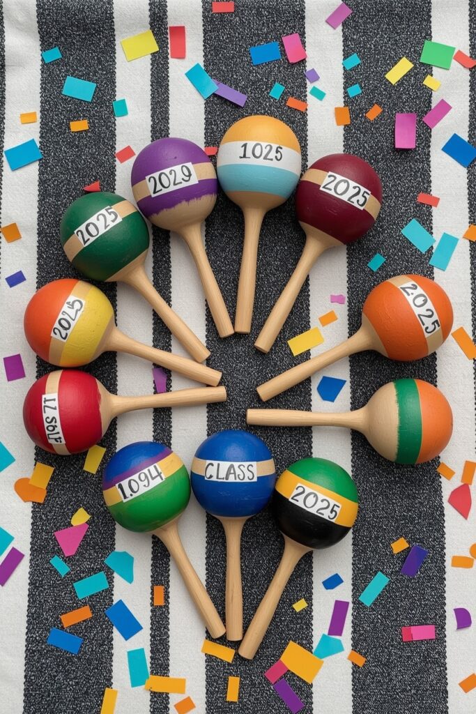 Graduation Maracas with Names and Year
