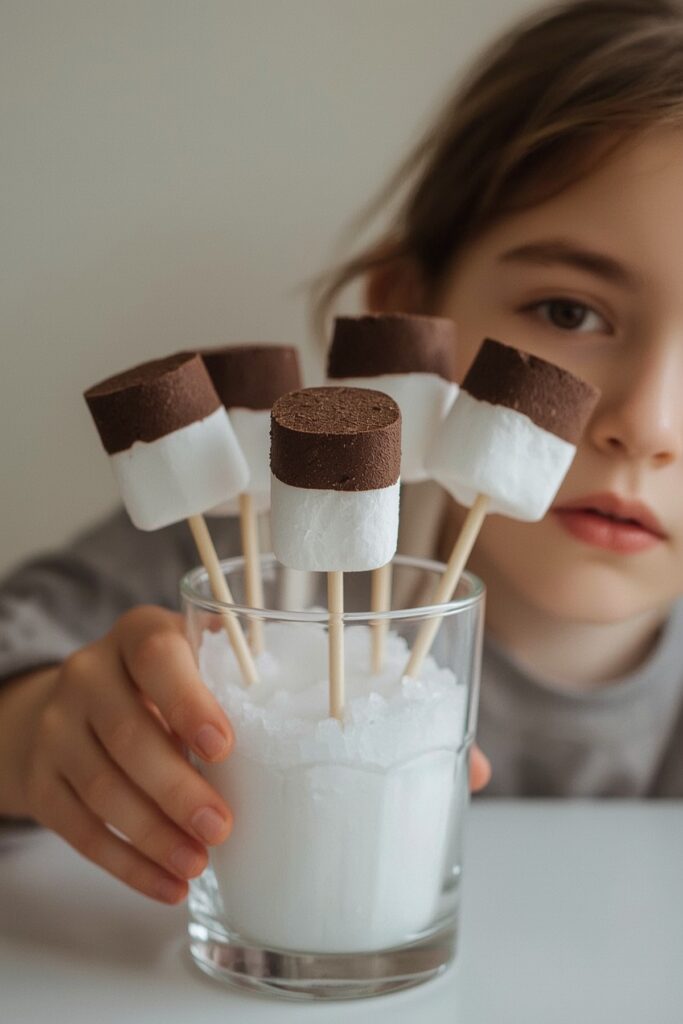 Black and White Marshmallow Skewers

