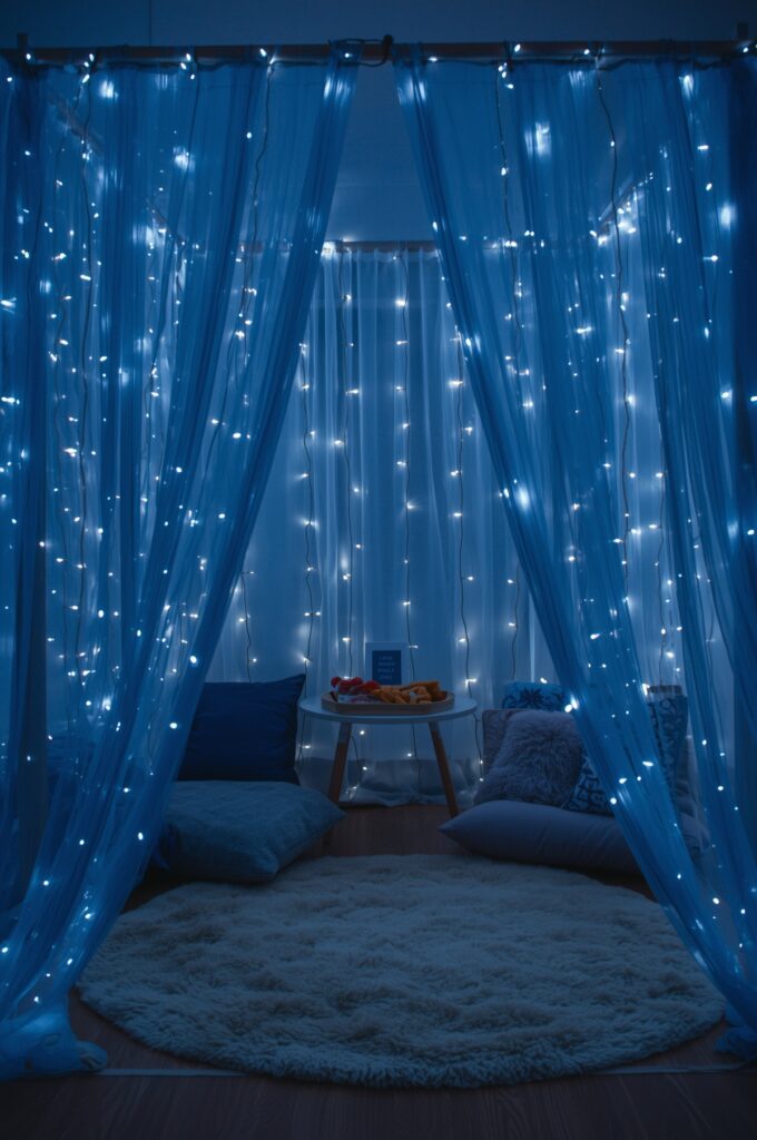 Blue LED Fairy Light Tent

