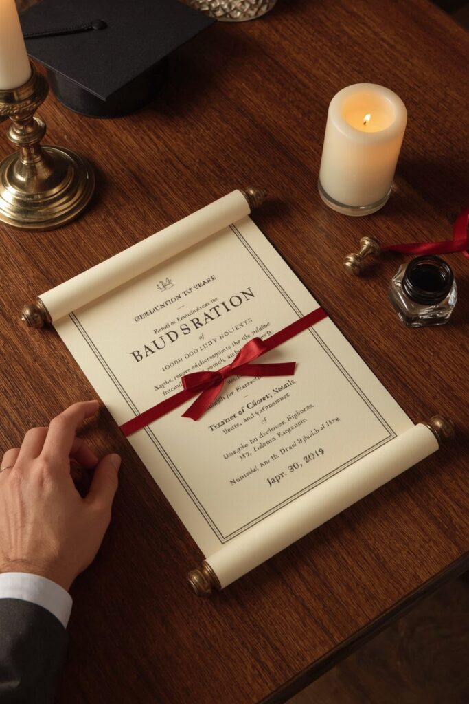 Graduation Scroll Style Invite


