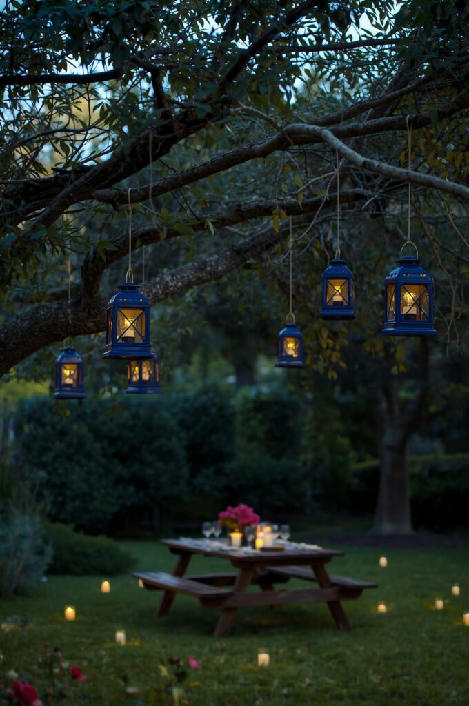 Midnight Blue Garden Lanterns

