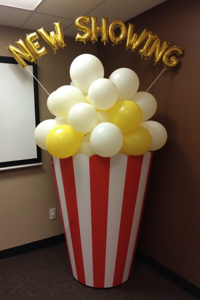 Popcorn Bucket Balloon Topiary

