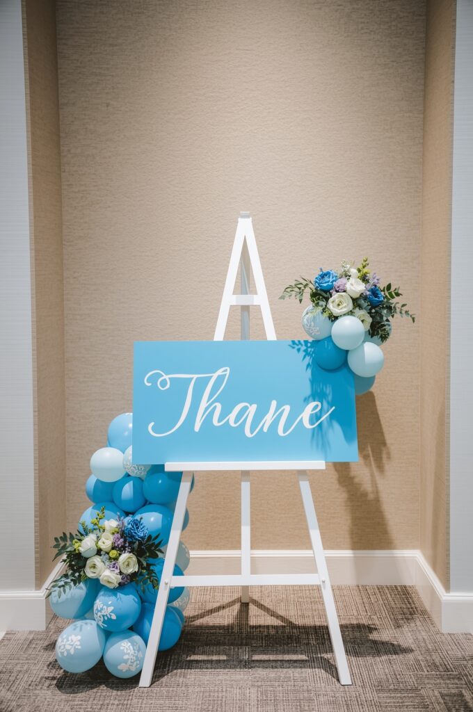 Custom Blue Name Signage

