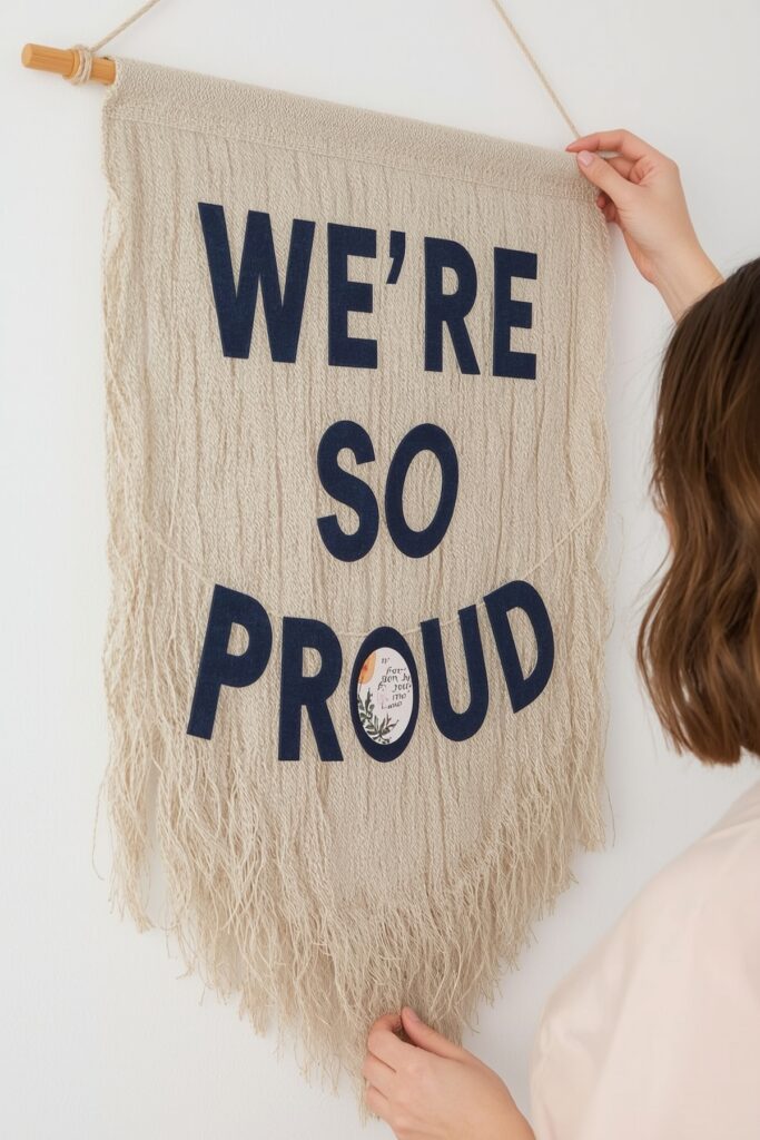 DIY “We’re So Proud” Hemp String Banner
