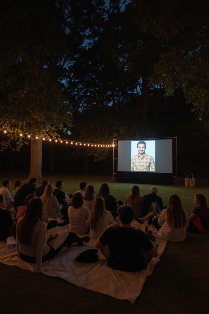Outdoor Movie Night Graduation Style
