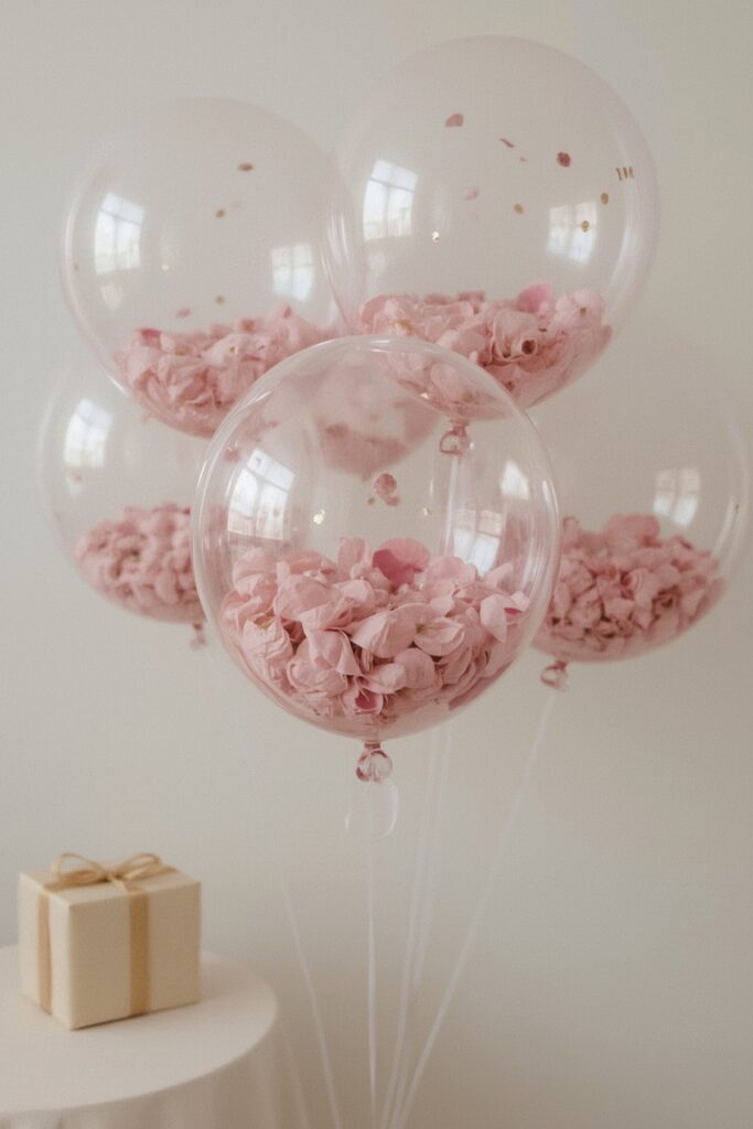 Flower-Filled Balloons with Confetti