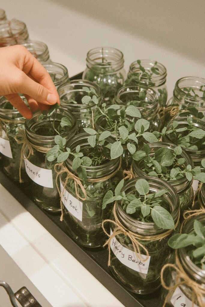 Mason Jar Herb Garden Gift Station
