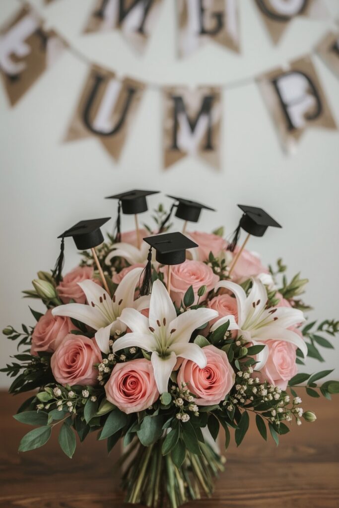 Mini Graduation Cap Flower Picks