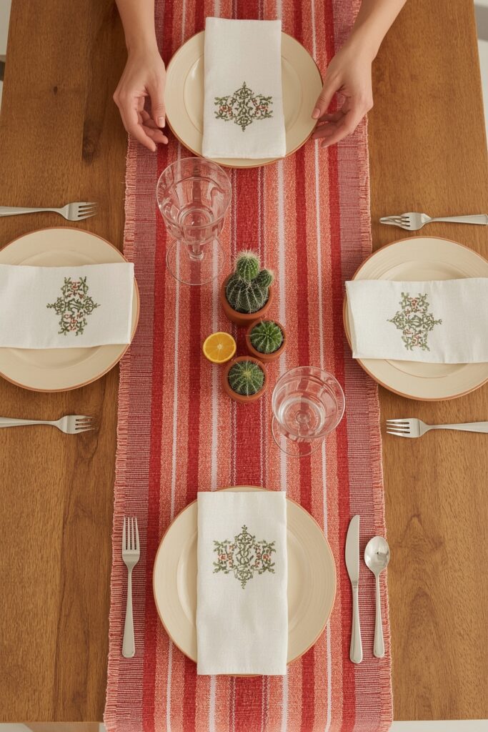 Serape-Inspired Table Runners and Place Settings