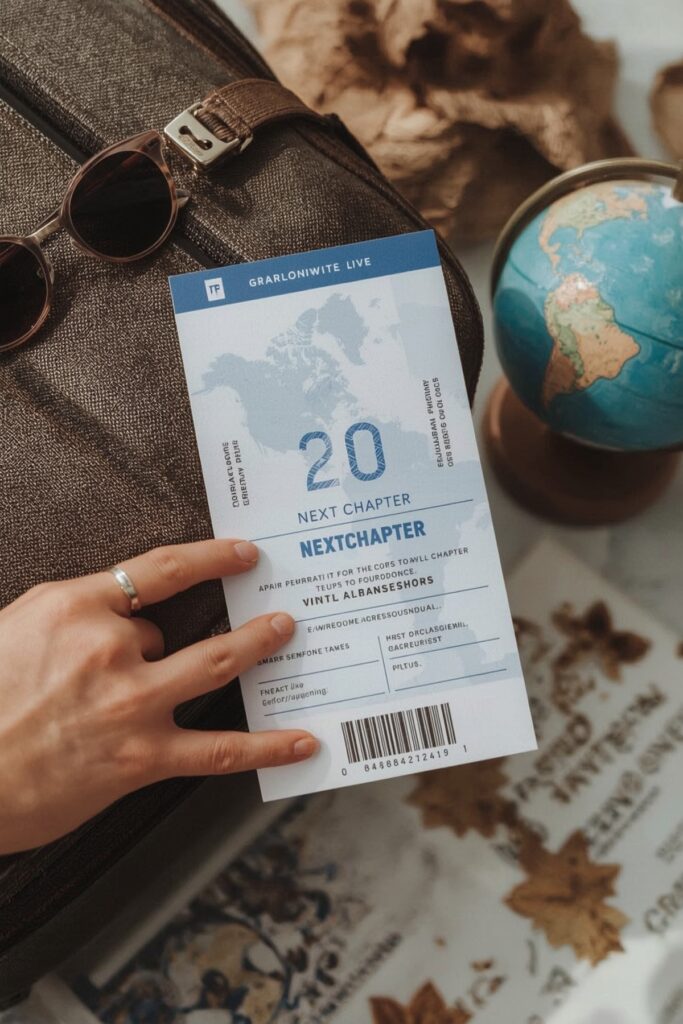  Boarding Pass Themed Invite for “Next Chapter”


