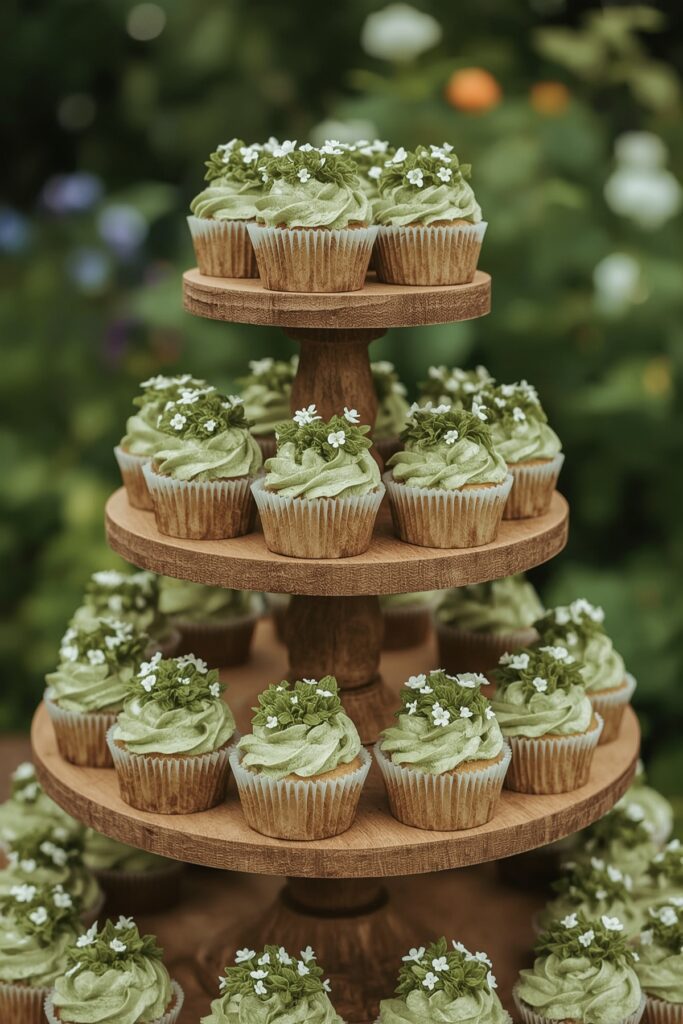 Garden-Themed Cupcake Tower
