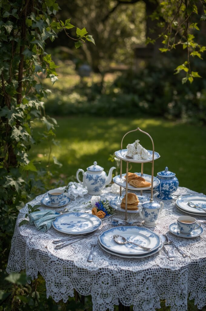 Vintage Blue China Tea Party

