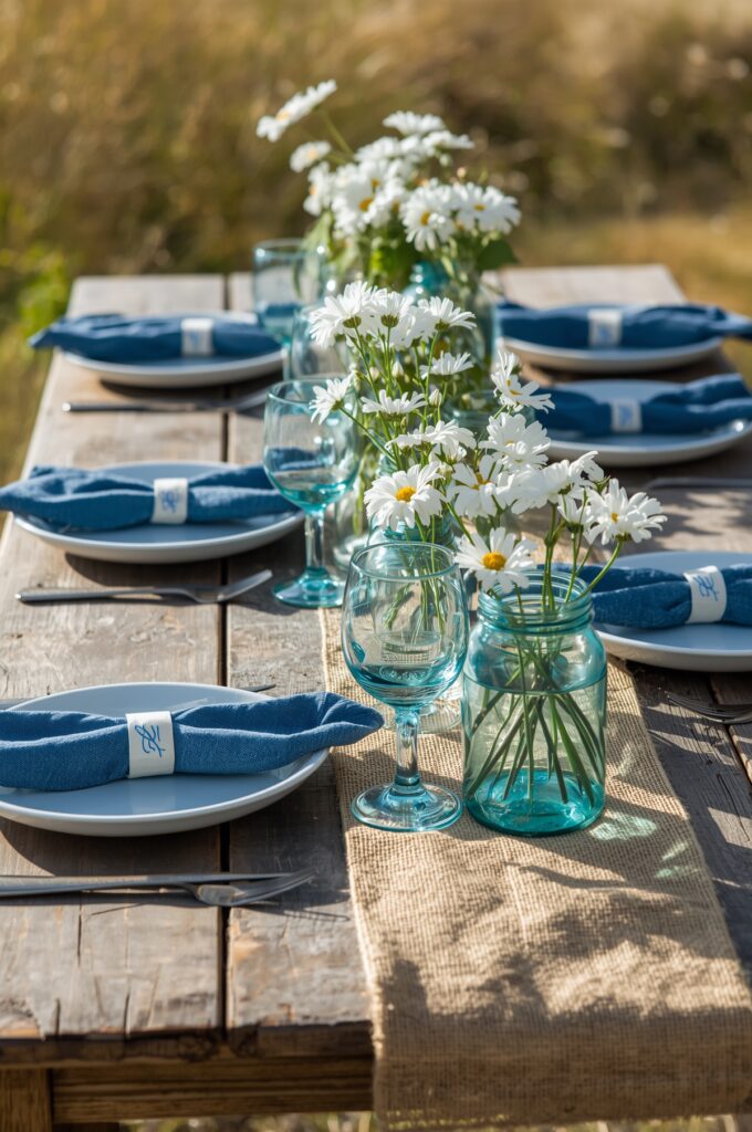 Denim and Daisies Table Setting

