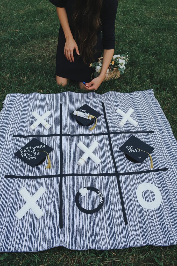 Grad Cap Tic-Tac-Toe