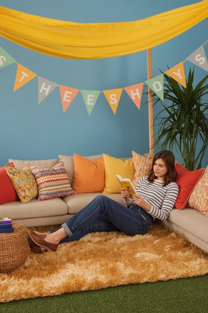 School Color Themed Lounge Setup
