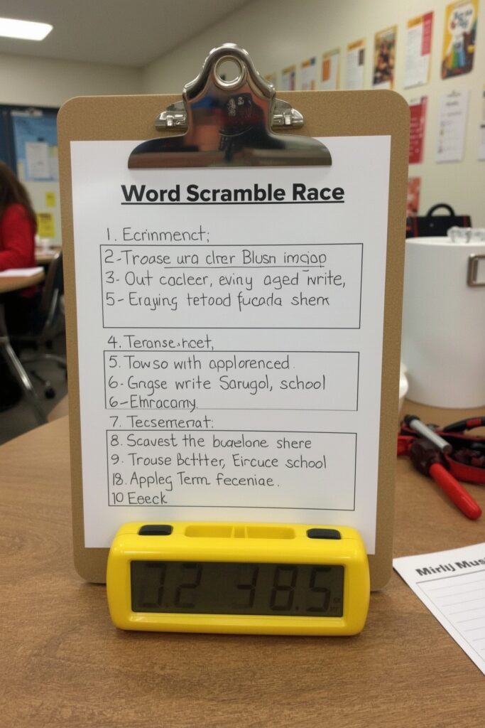Grad Word Scramble Race