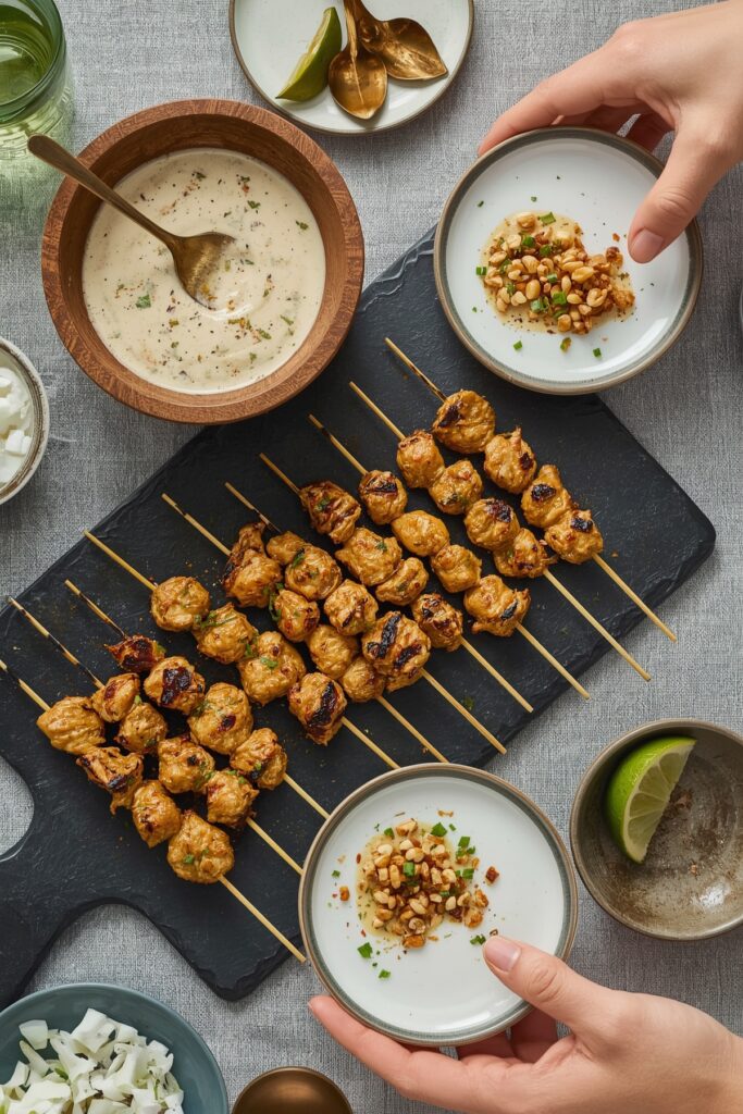 Chicken Satay with Coconut-Peanut Sauce


