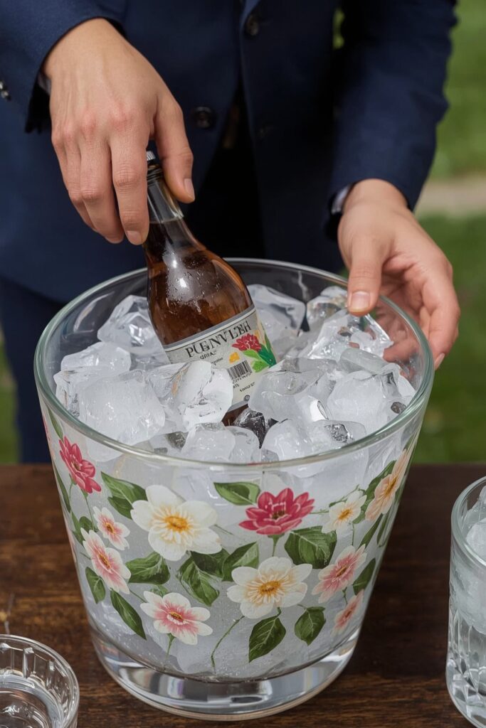 Floral Ice Bucket Drink Station
